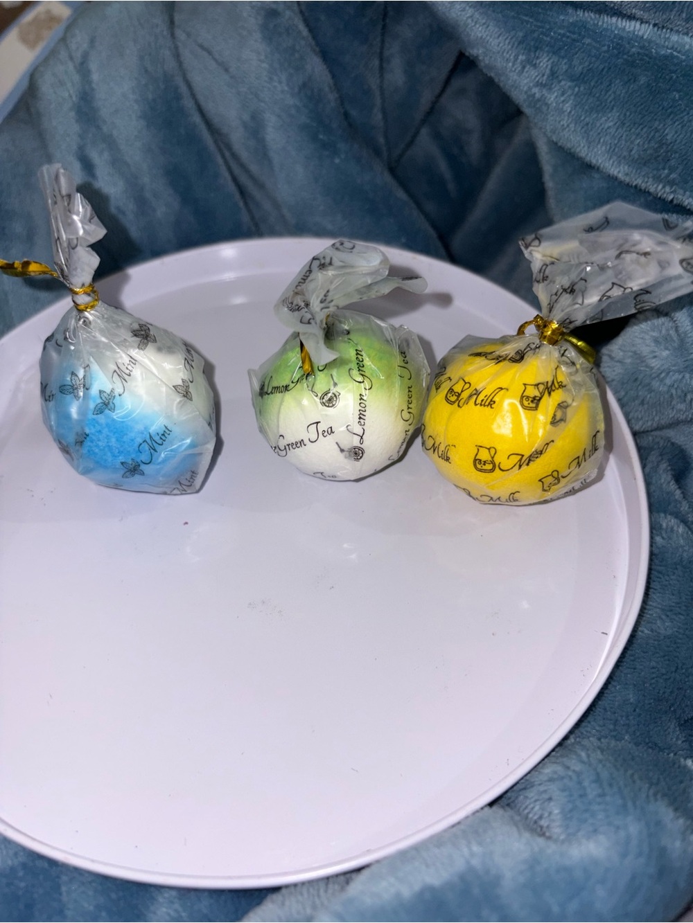 Trio of Scented Bath Truffles - Blue, Green, Yellow